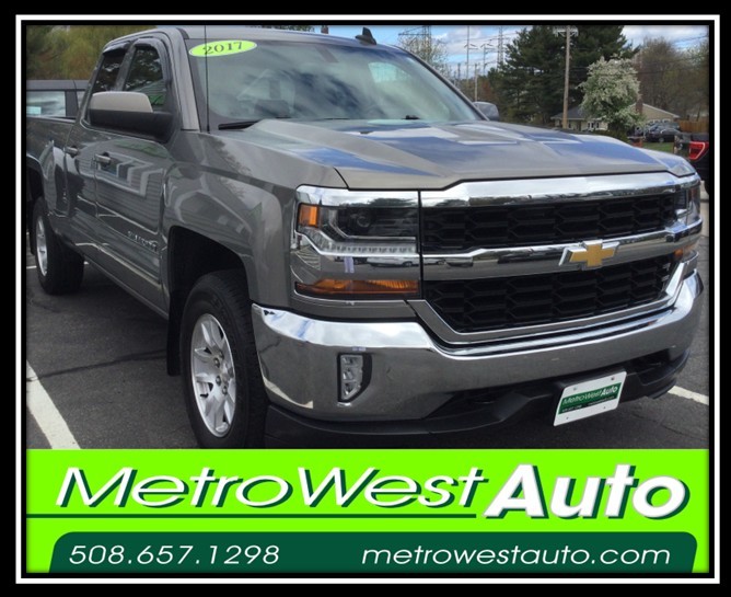 Gray 2017 Chevrolet Silverado 1500 LT Double Cab 4WD Pickup Truck Four-Wheel Drive Automatic