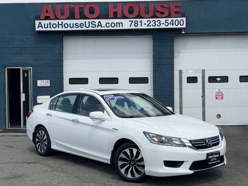 White 2015 Honda Accord Hybrid Sedan Front-Wheel Drive Automatic
